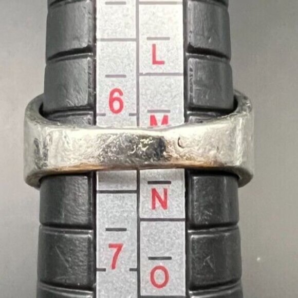 Vintage Antique Silver Tone Southwestern Aztec Ring - Size 6 - Picture 4 of 4